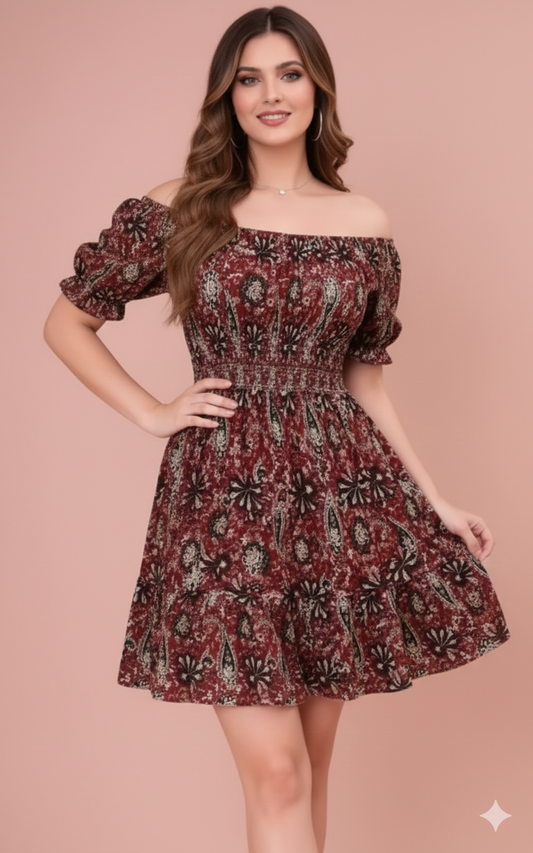 Effortless Elegance: Women's Floral Rayon Short Dress