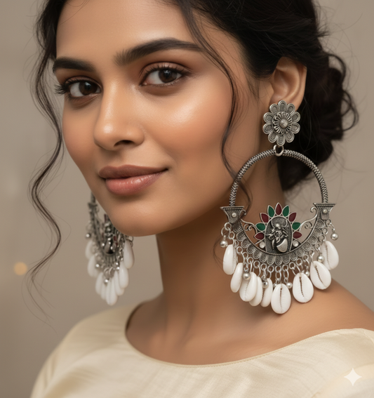 Embrace Your Inner Goddess: The Silver Sun Boho Shell Hoops